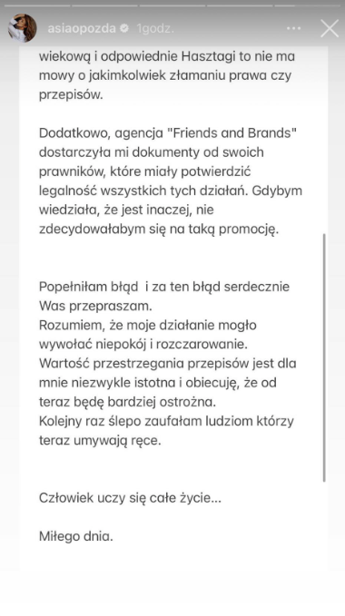 Zdjęcie Joanna Opozda wydała oświadczenie po usłyszeniu zarzutów - "kolejny raz ślepo zaufałam..." #2