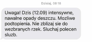 Zdjęcie Rozesłano ALERTY! "Możliwe podtopienia" #1